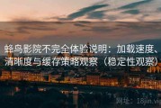 蜂鸟影院不完全体验说明：加载速度、清晰度与缓存策略观察（稳定性观察）