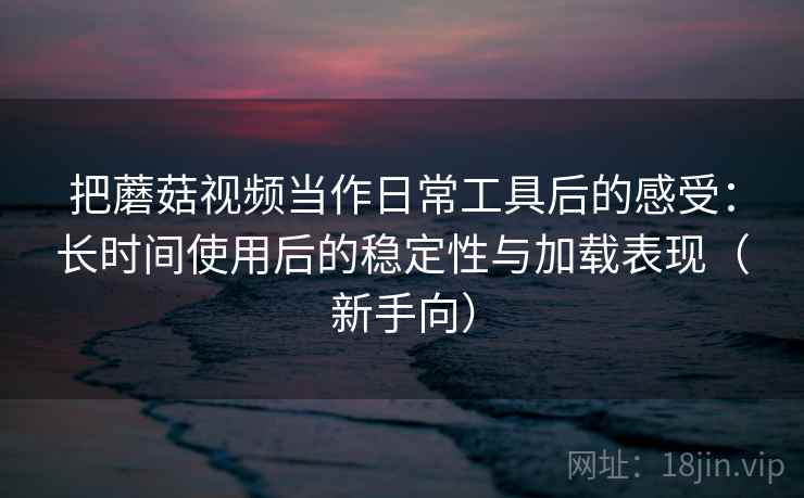 把蘑菇视频当作日常工具后的感受：长时间使用后的稳定性与加载表现（新手向）