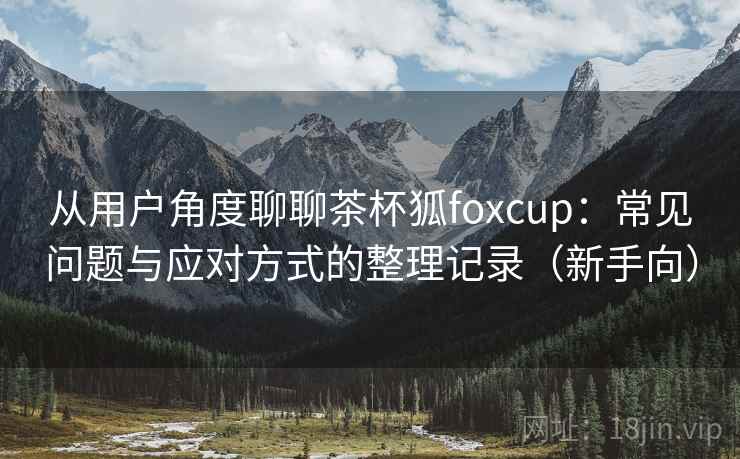 从用户角度聊聊茶杯狐foxcup：常见问题与应对方式的整理记录（新手向）