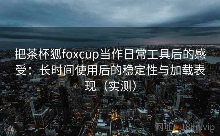 把茶杯狐foxcup当作日常工具后的感受：长时间使用后的稳定性与加载表现（实测）