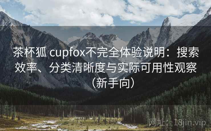 茶杯狐 cupfox不完全体验说明：搜索效率、分类清晰度与实际可用性观察（新手向）